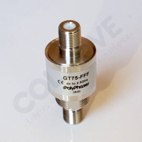 GT75-FFF - Protector contra sobretensiones coaxial RF tipo F F/F de 75 ohmios para pasamuros